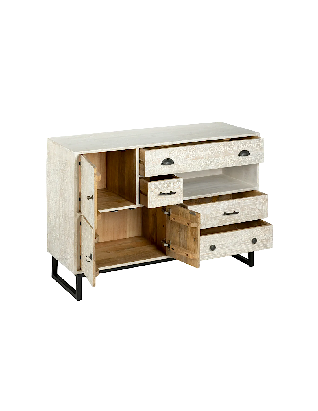 Credenza a 3 ante Ajay in mango 115x80 cm Atmosphera | shopincasa.it