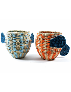 CACHEPOT 36359 PESCE METALLO/CARTA 32X28X24CM ASSORTITO