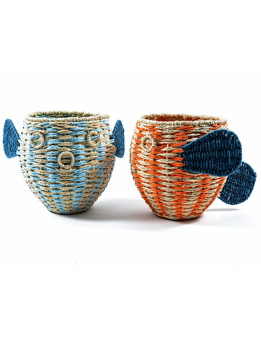 CACHEPOT 36359 PESCE METALLO/CARTA 32X28X24CM ASSORTITO
