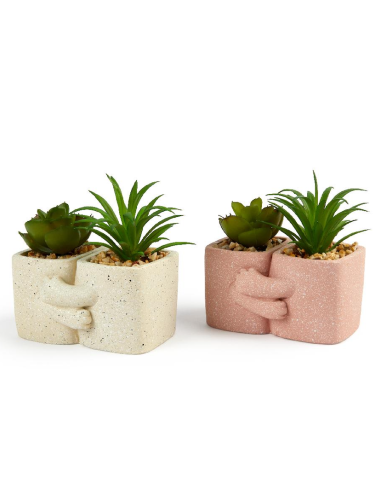 COPPIA PIANTINE 26098 VASO CEMENTO 10X9X9CM ASSORTITO
