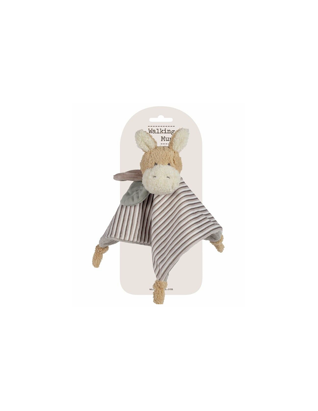 Doudou Asino Botton Strisce Walking Mum | shopincasa.it
