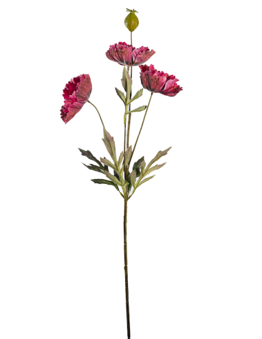 STELO 18140024-12 3 PAPAVERI 70CM FUCSIA CON BOCCIOLO
