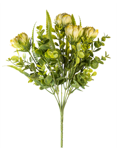 MAZZO 271001313 EUCALIPTO CON FIORI GIALLI 33CM
