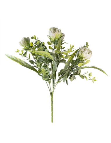 MAZZO 271001336 EUCALIPTO CON FIORI BIANCHI 33CM