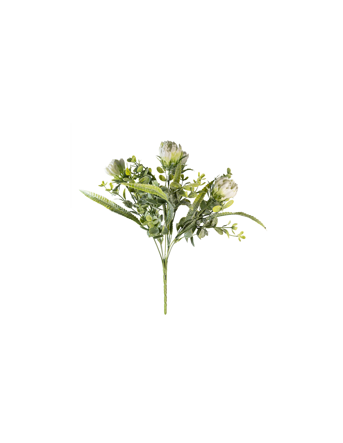MAZZO 271001336 EUCALIPTO CON FIORI BIANCHI 33CM