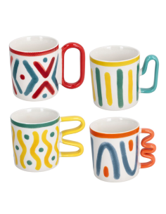 TAZZE CAFFE' E LATTE: vendita online Tognana Iris Vietri, Tazza Mug, Porcellana Bianca, 300 cc, Assortita, Elegante in offerta