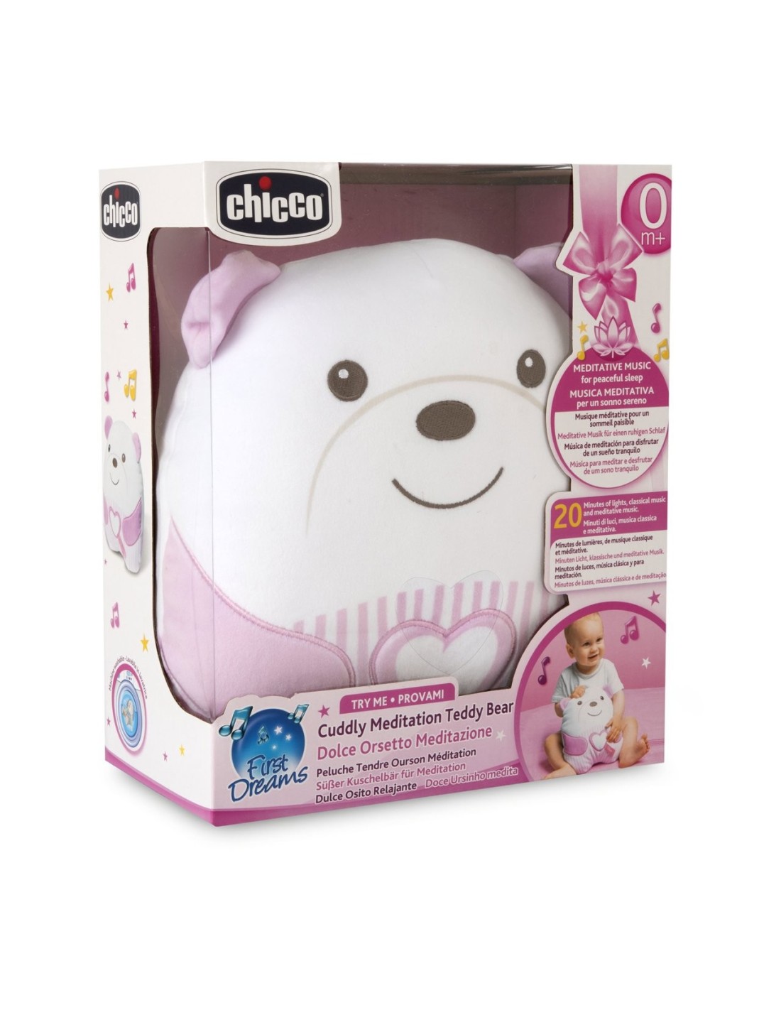 Chicco Orsetto Sweet Heart con Luce e Musica Rilassante | shopincasa.it