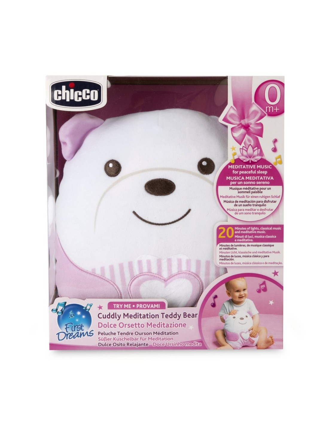 Chicco Orsetto Sweet Heart con Luce e Musica Rilassante | shopincasa.it