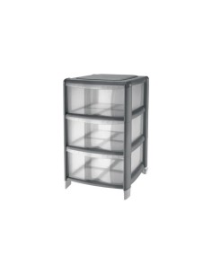 CASSETTIERE: vendita online Tontarelli, cassettiera Bambù 3 cassetti, grigio, plastica resistente, 36x34x60h cm, organizer sa...