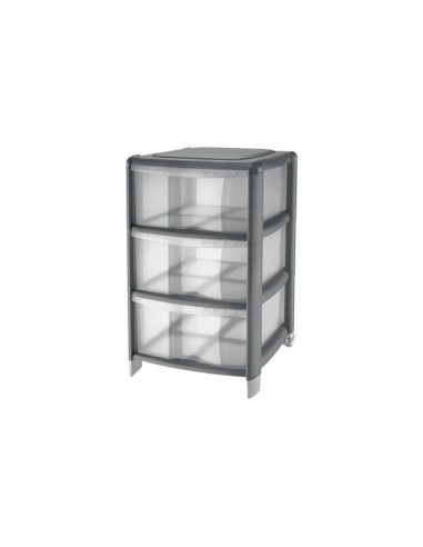 CASSETTIERE: vendita online Tontarelli, cassettiera Bambù 3 cassetti, grigio, plastica resistente, 36x34x60h cm, organizer sa...