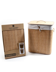 PORTABIANCHERIA 27609 BAMBOO 40X30X50CM CON SACCA IN TESSUTO