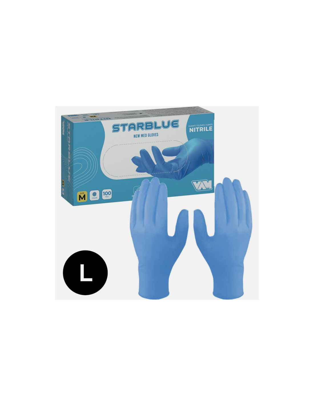 CONF 100 GUANTI NITRILE MIS.L BLU