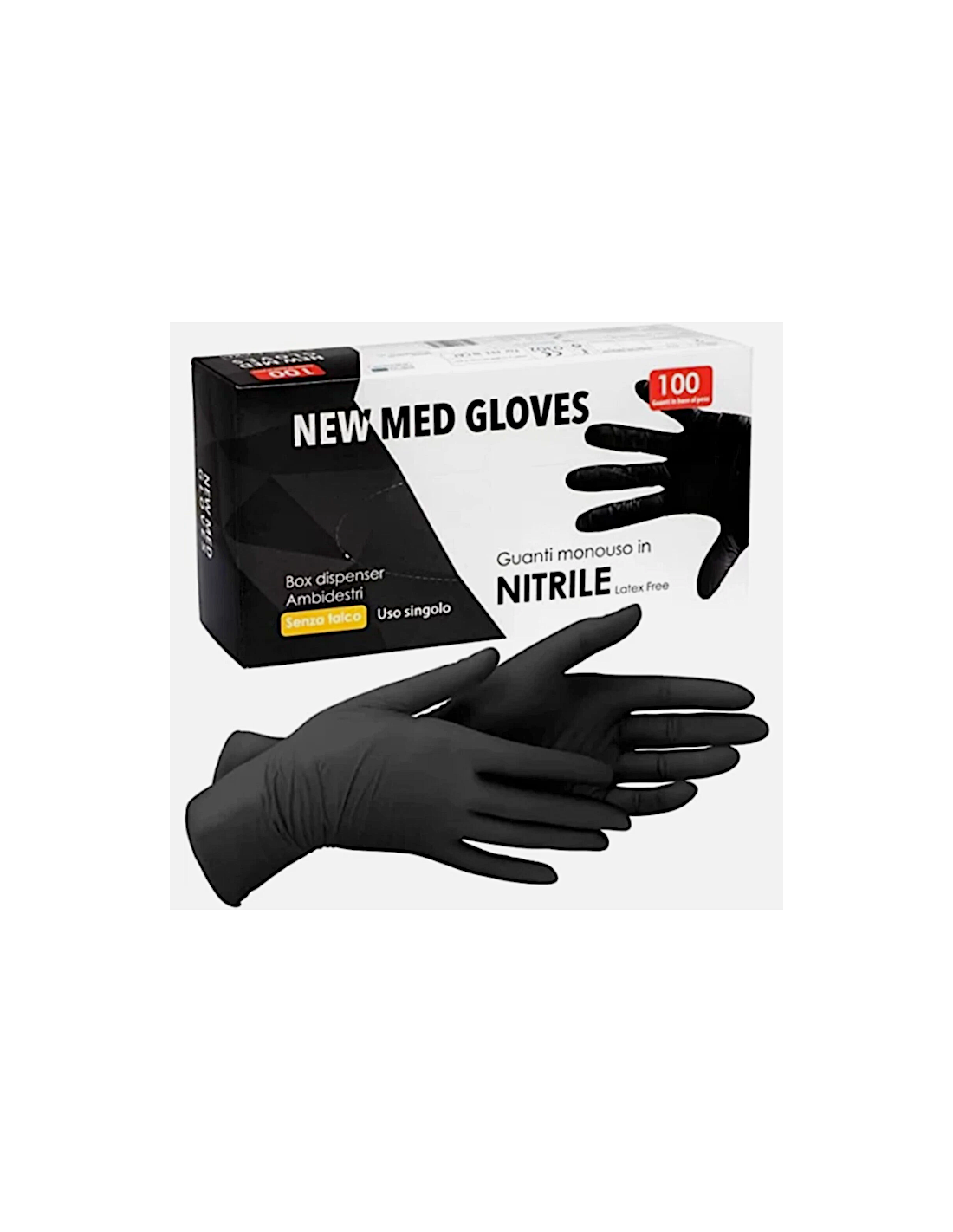 CONF 100 GUANTI NITRILE MS.L NERO