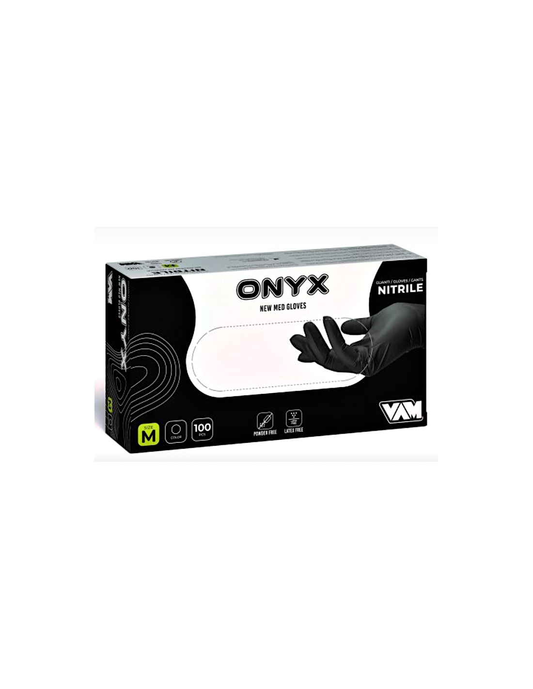 CONF 100 GUANTI NITRILE MIS.M NERO