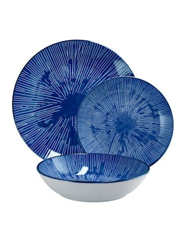 SERVIZIO TAVOLA 18PZ CERAMICA BLU