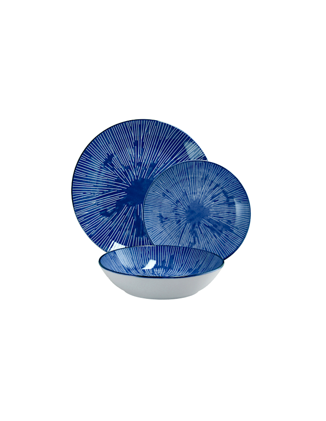 SERVIZIO TAVOLA 18PZ CERAMICA BLU