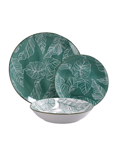 Servizio Tavola Salvia in Ceramica 18 Pezzi | Eleganza Rustica | Shopincasa.it