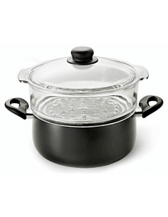 FUOCO IDEE CASSERUOLA 24CM CON VAPORIERA VETRO