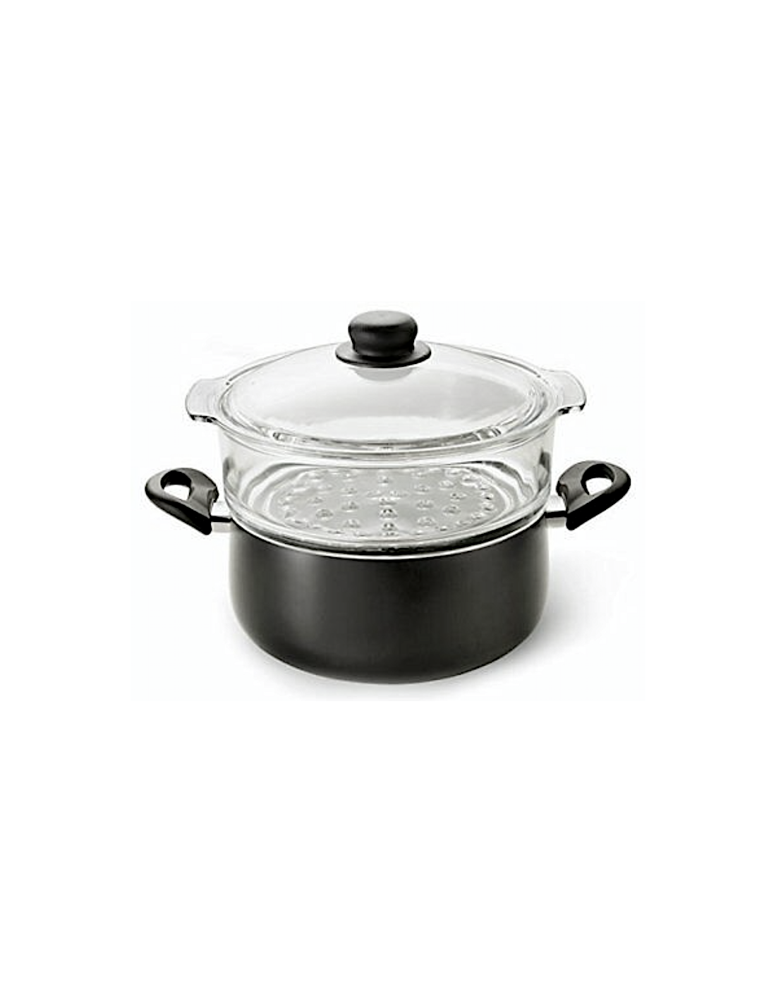 FUOCO IDEE CASSERUOLA 24CM CON VAPORIERA VETRO