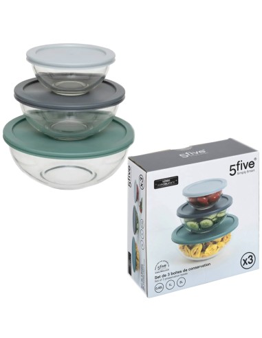 SET 3 CONTENITORI 203036 VETRO 0,40/1/2LT