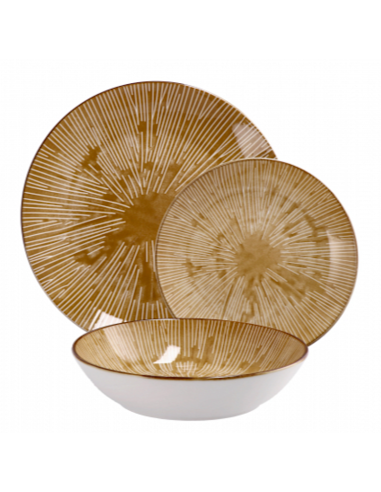 SERVIZIO TAVOLA 18PZ CERAMICA GIALLO