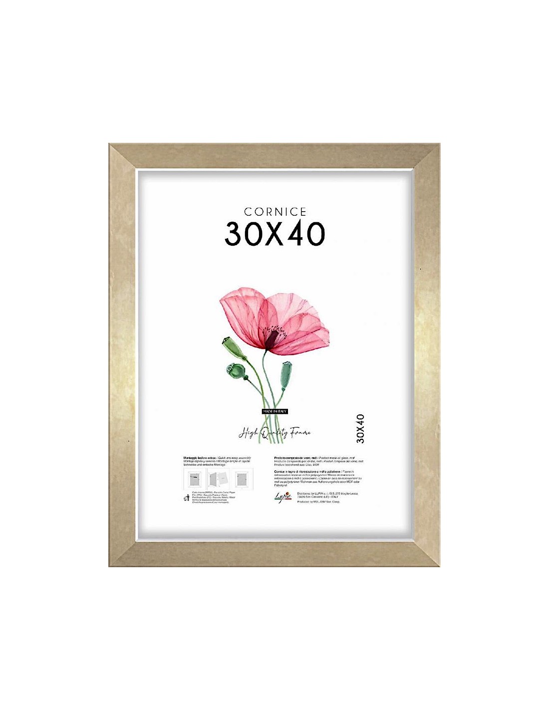 CORNICE QUADRA 30X40 ORO