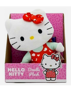HELLO KITTY 2284070, PELUCHE COLORABILE 25 CM, TESSUTO LAVABILE, GIOCO CREATTIVO 3+ ANNI