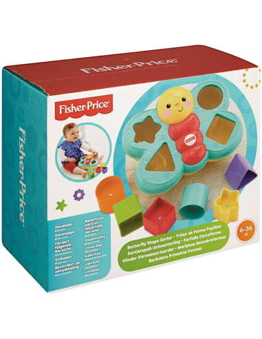 FISHER-PRICE FP CDC22 FARFALLA CERCAFORME, GIOCO EDUCATIVO MULTISENSORIALE PER BAMBINI