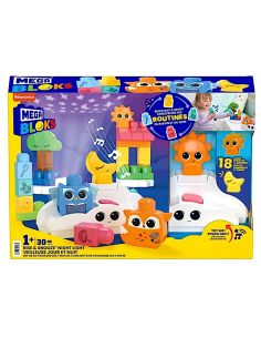MEGA BLOKS HTH43 LUCE NOTTURNA RISE & SNOOZE CON PROIETTORE E SUONI – 30 PEZZI