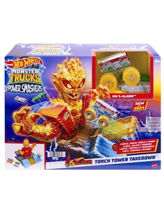 HOT WHEELS MONSTER TRUCKS, ARENA DEGLI SCONTRI, PLAYSET COLLEGABILE, VEICOLO MONSTER TRUCK, 2 MACCHININE, 4+ ANNI, HTP39
