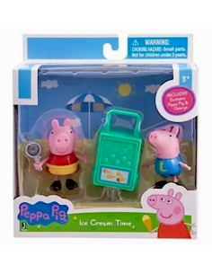PEPPA PIG E GEORGE, ICE CREAM TIME 92615, COPPIA PERSONAGGI CON ACCESSORI, GIOCO BAMBINI +3 ANNI