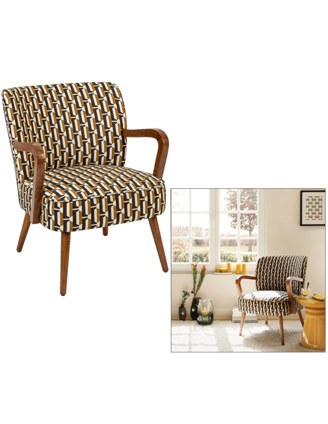 POLTRONA 179150C CHIARA BEIGE/NERO