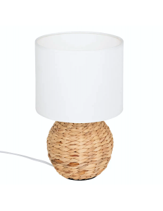 ILLUMINAZIONE: vendita online Lampada a sfera da tavolo, Sand, 37 cm altezza, giacinto beige, design naturale, base in acciai...
