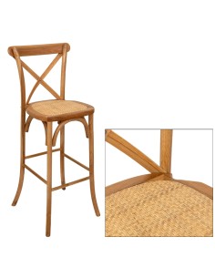 SEDIE: vendita online Sedia da bar alta Isak, rovere naturale, beige, L. 47 x P. 52 x H. 110 cm, 5 Kg, legno massiccio in off...