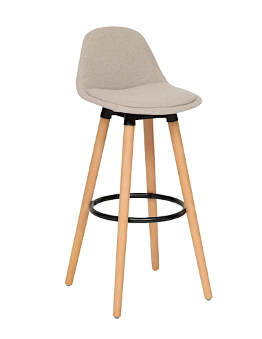 SEDIE: vendita online Sedia da bar alta Maxon, beige, gambe in legno di faggio, PP, L. 40 x P. 43 x H. 92,5 cm, 4.5 Kg in off...