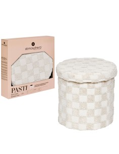 POUF 207320A PASTI BIANCO 38X38CM MDF/POLIESTERE