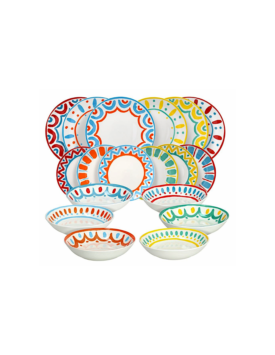 Tognana Vietri Servizio Piatti 18 Pezzi in Porcellana Multicolor | shopincasa.it
