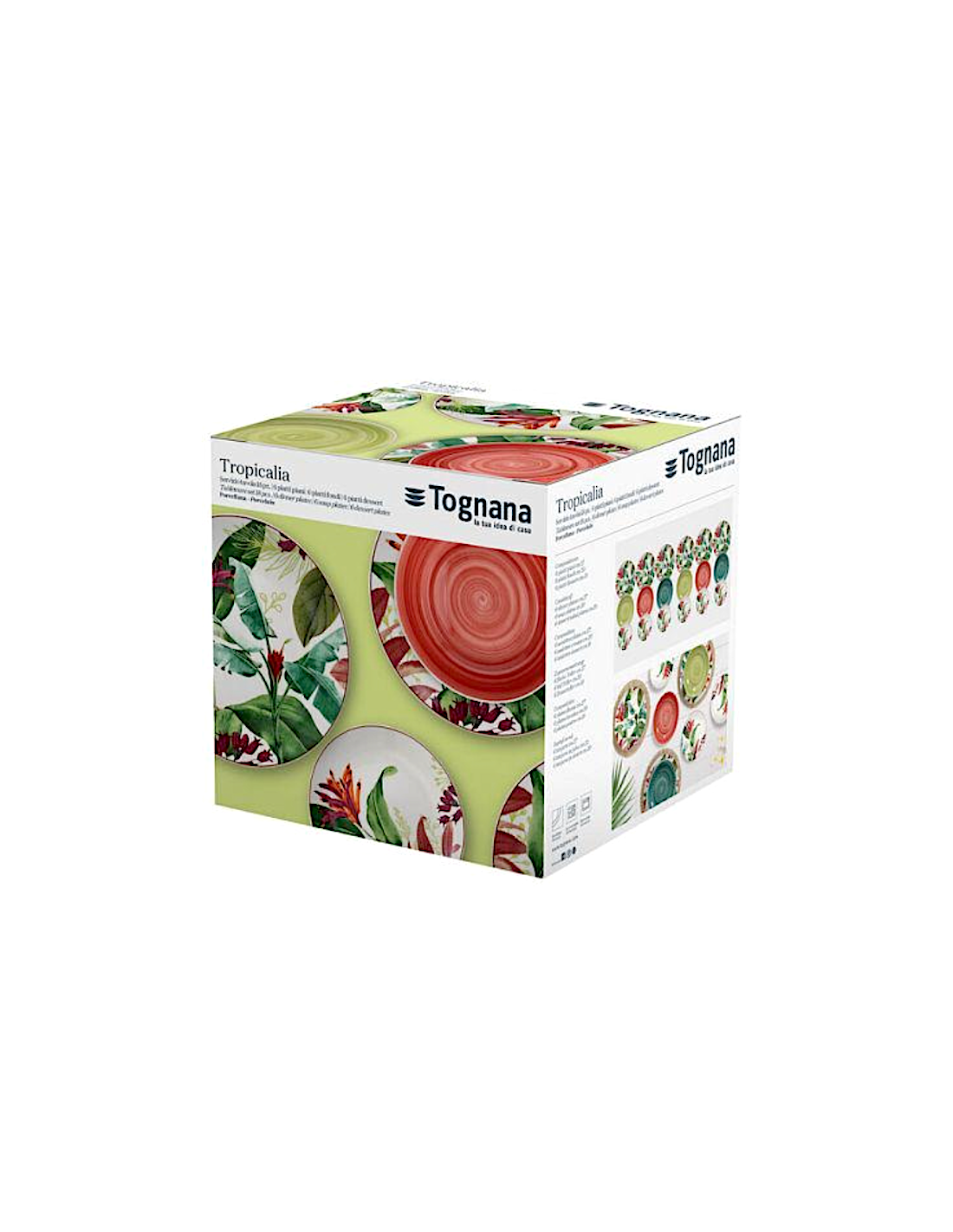 Tognana Tropicalia Servizio Piatti 18 Pezzi in Porcellana Multicolor | shopincasa.it
