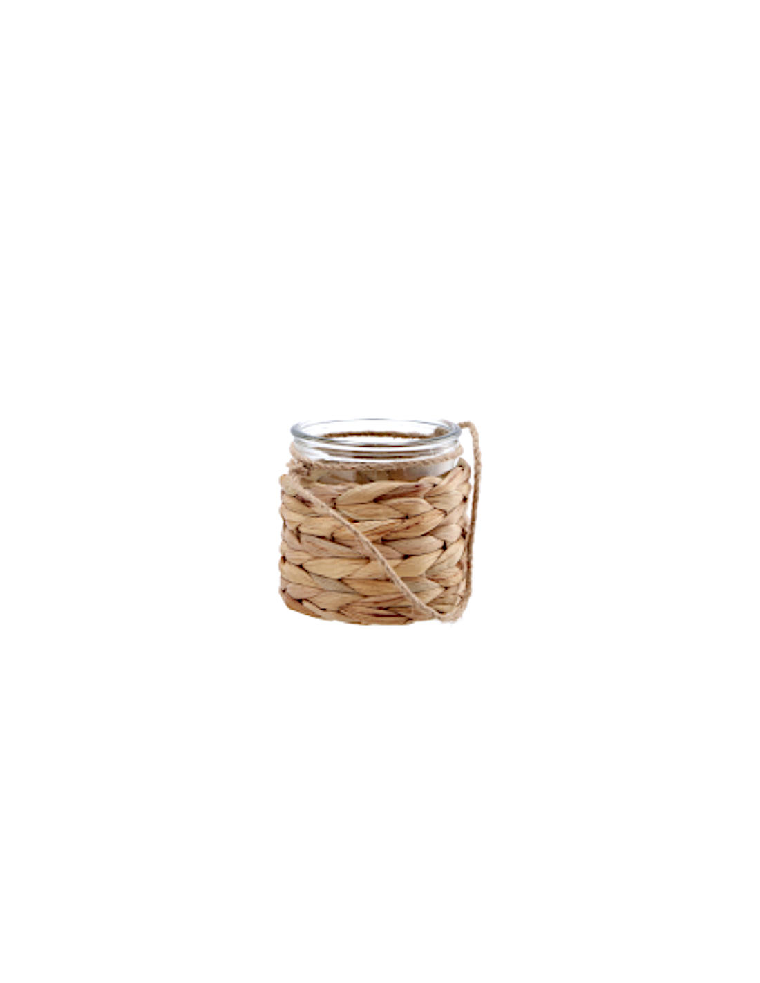 PORTACANDELA 116374 VETRO/JUTA 11X10CM NATURALE