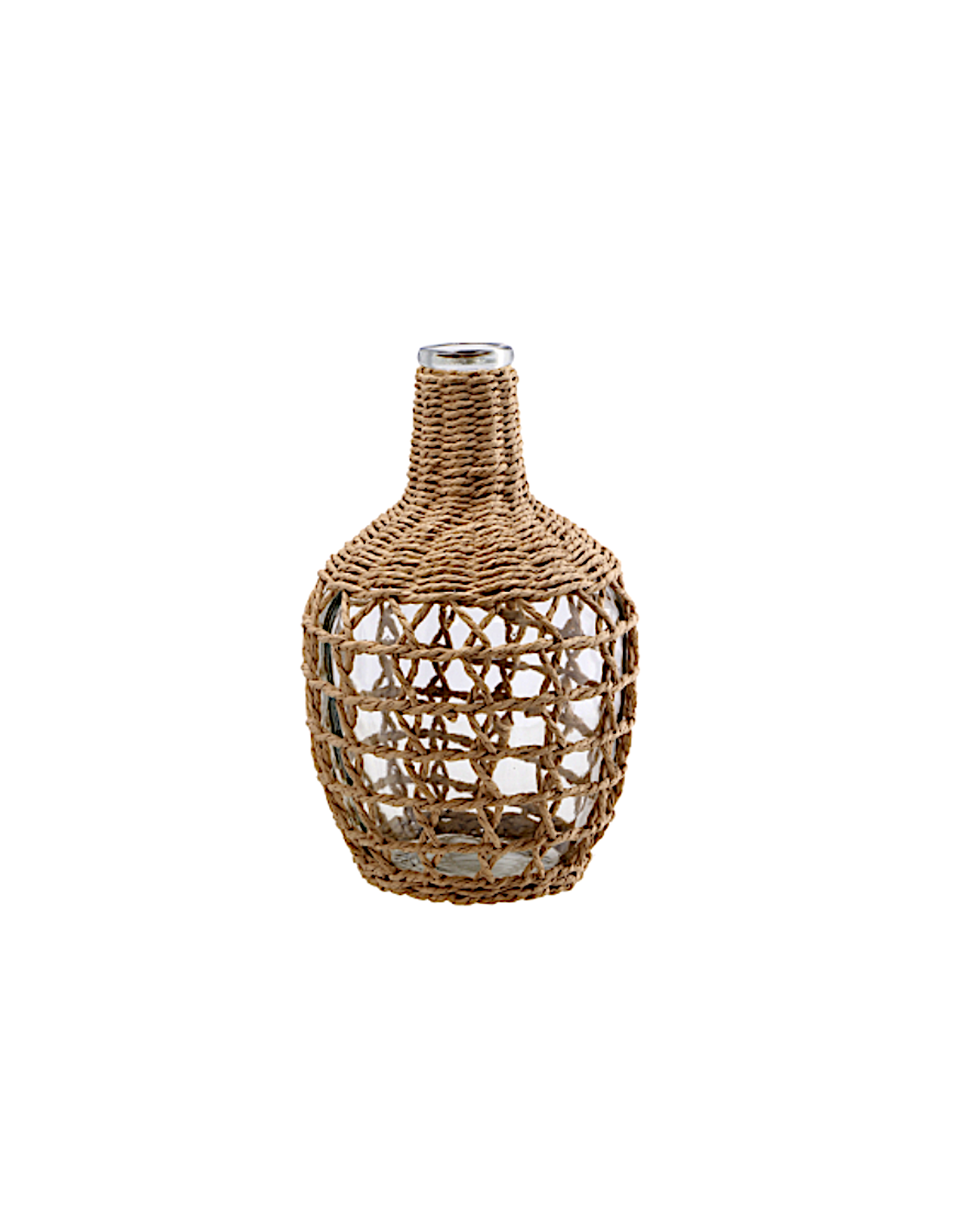 VASO 116380 VETRO/PAGLIA 18X30CM