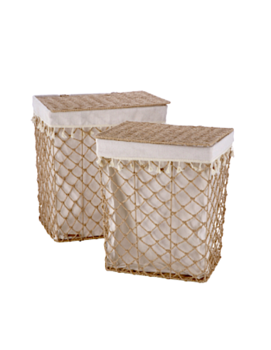 PORTABIANCHERIA 116396 1 MIS PAGLIA/METALLO 40X30X46CM