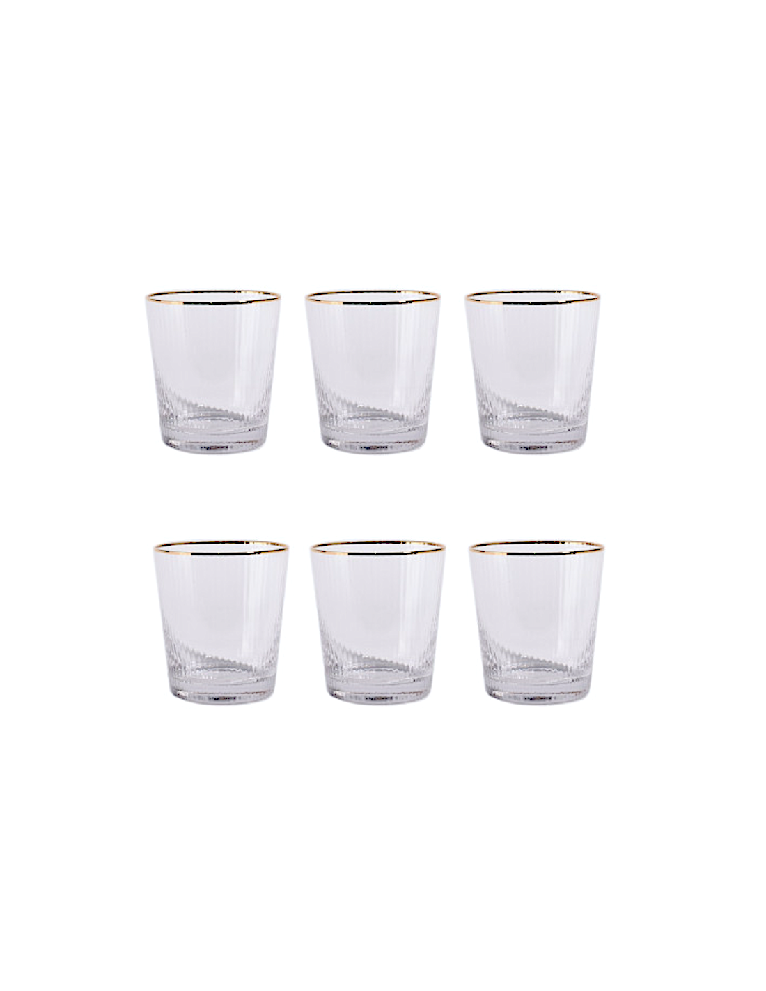 CONF 6 BICCHIERI PC218873 CRISTALLO 320ML BORDO ORO