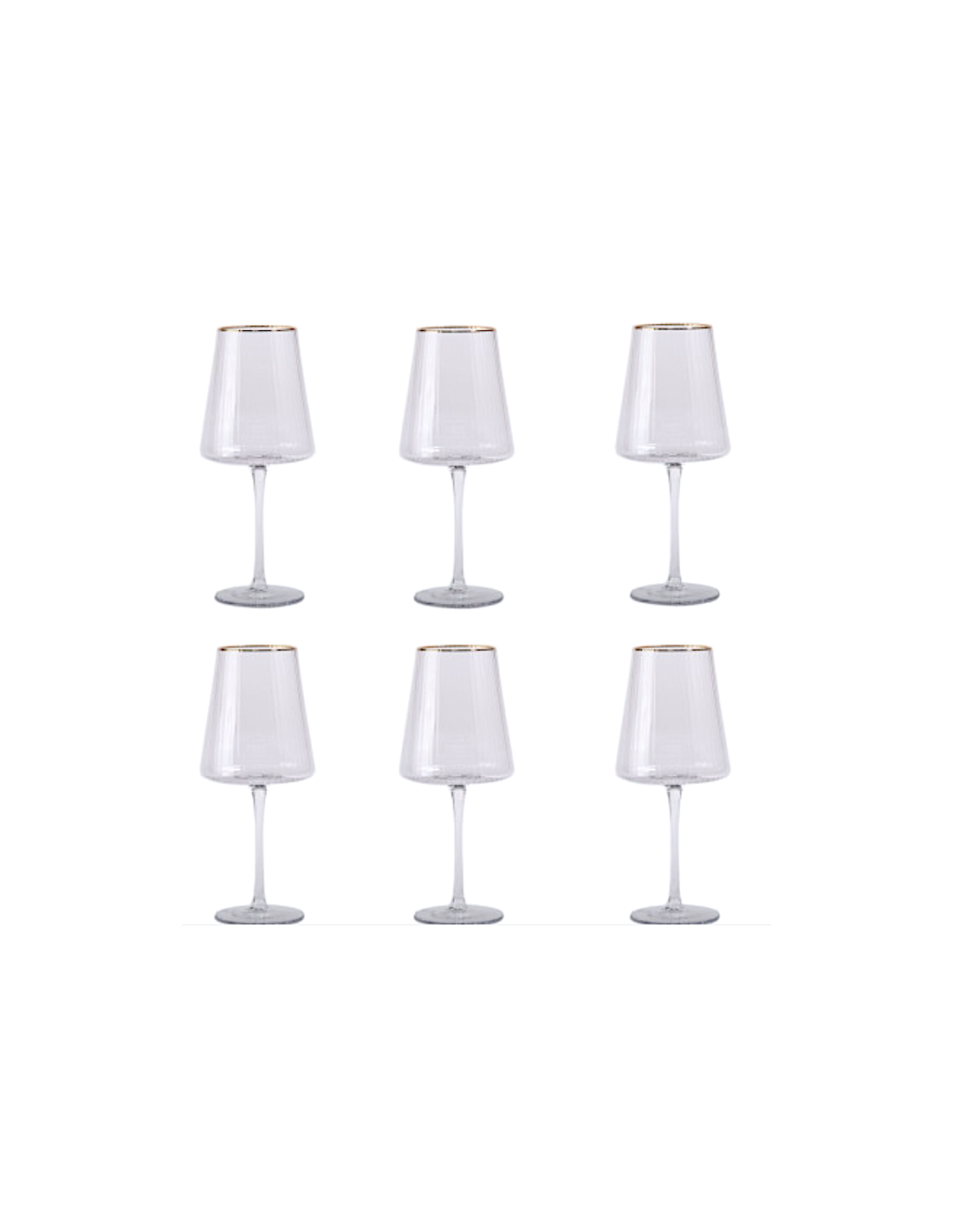 CONF 6 CALICI PC218874 CRISTALLO 400ML BORDO ORO