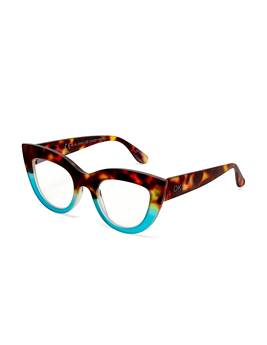 OCCHIALE DA LETTURA 1.00 GATTO BIG FRAME HAVANA BLUE