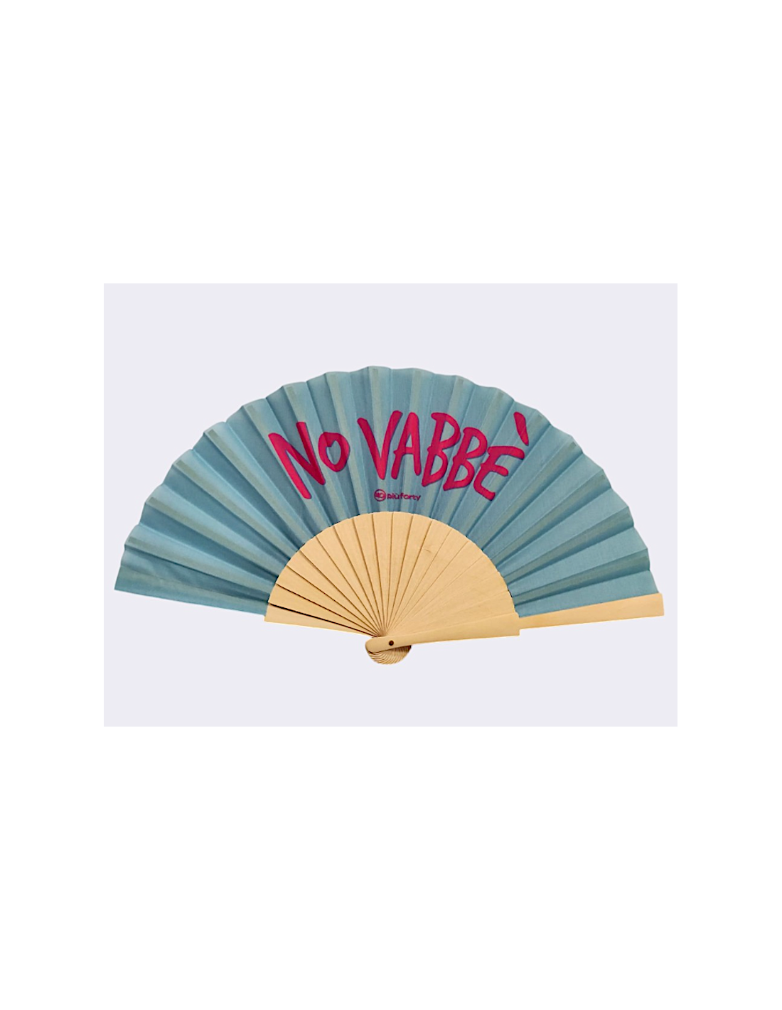 ACCESSORI: vendita online Ventaglio No Vabbè, pieghevole, in legno naturale e tessuto, sostenibile e ironico, idea regalo est...