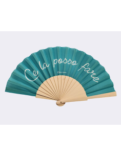 ACCESSORI: vendita online Ventaglio Ce La Posso Fare, pieghevole, in legno naturale e tessuto, sostenibile ed ironico, un’ide...