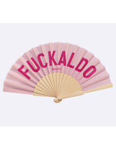 ACCESSORI: vendita online Ventaglio FUCK ALDO, pieghevole, in legno naturale e tessuto, ironico ed ecologico, idea regalo div...