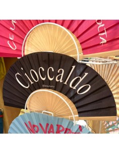 ACCESSORI: vendita online Ventaglio Cioccaldo, pieghevole, in legno naturale e tessuto, sostenibile e divertente, idea regalo...