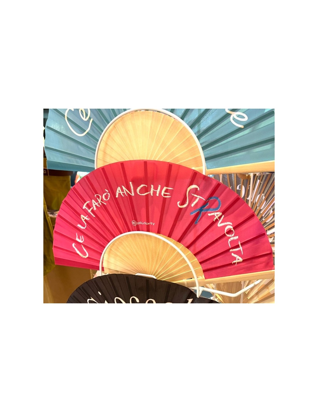 ACCESSORI: vendita online Ventaglio Ce La Farò Anche Stravolta, pieghevole, in legno naturale e tessuto, idea regalo contro i...