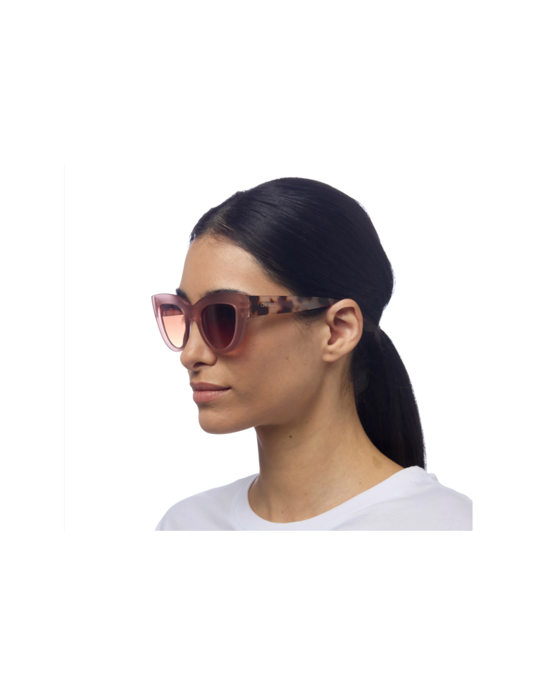 OCCHIALI: vendita online OCCHIALE DA SOLE GATTO BIG FRAME COL.PINK/Giallo BROWN GRADIANT in offerta